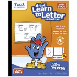 See and Feel Learn to Letter w/Guidelines, 40 Sheets Per Book, PK-1