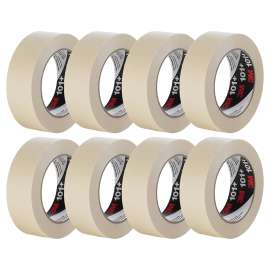 Masking Tape Roll, 1/2" x 60yds, Pack of 8