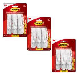 Command Medium Utility Hooks Multi-Pack, 6 Per Pack, 3 Packs
