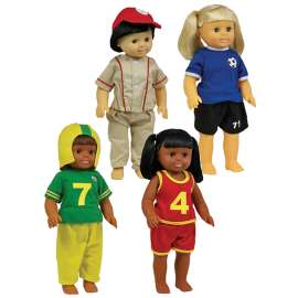 Sports Doll Clothes, 4 Outfits for 16" Dolls