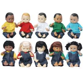 Multi-Ethnic School Dolls, Set of 10