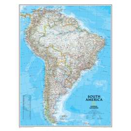 South America Wall Map, 24" Width, 30" Length