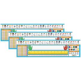 Primary Modern Manuscript Counting 1-120 Desk Plate, 36 Per Pack, 3 Packs