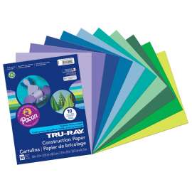 Construction Paper, Cool Assorted, 9" x 12", 50 Sheets