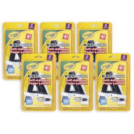 Self-Adhesive Paper Letters, Black & White, 4", 180 Characters Per Pack, 6 Packs