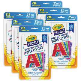 Self-Adhesive Paper Letters, Assorted Dazzle Colors, 2.25", 216 Characters Per Pack, 6 Packs