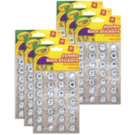 Gemstone Stickers, Silver, 3/4", 28 Per Pack, 6 Packs