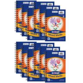 Mixed Media Journal, Heavyweight, 8-1/2" x 5-1/2", 80 Sheets, Pack of 12