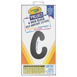 Self-Adhesive Upper & Lowercase Letters, Black, 4", 154 Characters
