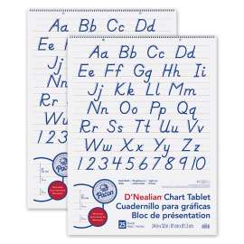 D'Nealian Chart Tablet, Manuscript Cover, 2" Ruled 24" x 32", 25 Sheets, Pack of 2