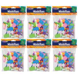 WonderFoam Peel & Stick Letters & Numbers, Assorted Colors & Sizes, 267 Pieces Per Pack, 6 Packs