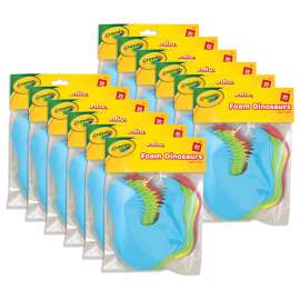 Foam Dinosaur, Assorted Colors, 6", 20 Pieces Per Pack, 12 Packs
