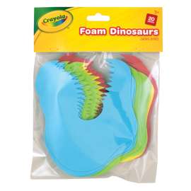 Foam Dinosaur, Assorted Colors, 6", 20 Pieces