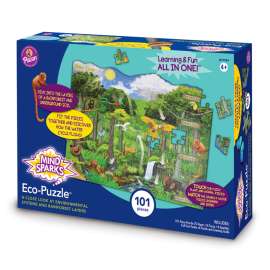 Eco-Puzzle, Assorted Animals, Plants & Rainforest Layers, 24" x 30" Completed, 101 Pieces