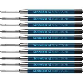 Slider 755 XB Ballpoint Pen Refill, Viscoglide Ink, Black, Pack of 10