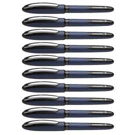 One Business Rollerball Pens, 0.6mm, Black, Pack of 10