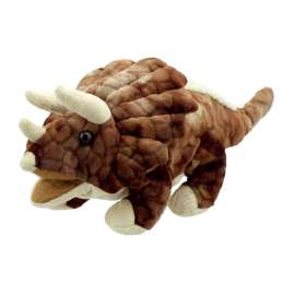 Baby Dinos Puppet, Triceratops, Brown