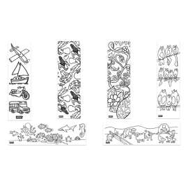 Color-In Bookmarks, 2-1/2" x 7", 6 Designs, Pack of 96