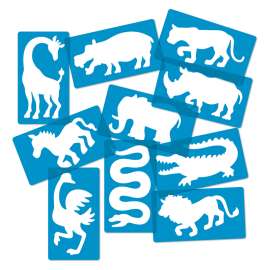 Safari Animal Stencils, Set of 10