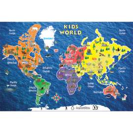 Kids World Peel & Stick Wall Map, 42" x 30"