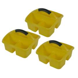 Deluxe Small Utility Caddy, Yellow, Pack of 3