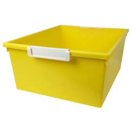 Tattle® Tray with Label Holder, 12 QT, Yellow