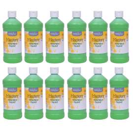 Little Masters® Tempera Paint, Light Green, 16 oz., Pack of 12