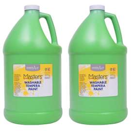 Little Masters® Washable Tempera Paint, Light Green, Gallon, Pack of 2