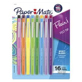 Flair Felt Tip Pens, (0.7mm), 16 Count