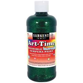 Art-Time® Washable Glitter Tempera, 16 oz., Green