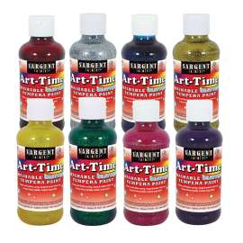 Art-Time® Washable Glitter Tempera Paint, 8 oz., Set of 8