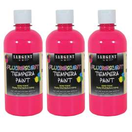 Tempera Paint, Pink Neon, 16 oz., Pack of 3