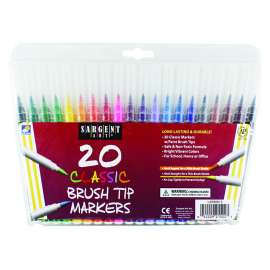 Classic Brush Tip Markers, Pack of 20