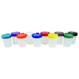 No-Spill Cups, Assorted Lid Colors, Pack of 10