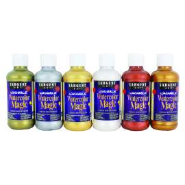 Washable Watercolor Magic® Paint, 8 oz. Bottles, 6 Metallic Colors