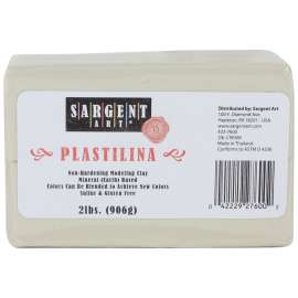 Plastilina Non-Hardening Modeling Clay, 2 lbs., Cream