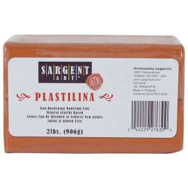 Plastilina Non-Hardening Modeling Clay, 2 lbs., Terra Cotta