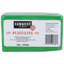 Plastilina Non-Hardening Modeling Clay, 2 lbs., Green