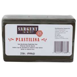 Plastilina Non-Hardening Modeling Clay, 2 lbs., Brown
