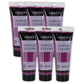 Acrylic Paint Tube, 120 ml, Rouge, Pack of 6