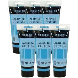 Acrylic Paint Tube, 120 ml, Lake Blue, Pack of 6
