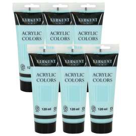 Acrylic Paint Tube, 120 ml, Ocean Green, Pack of 6