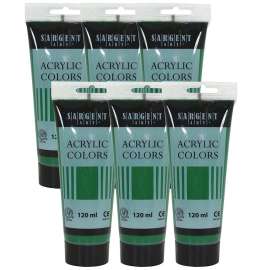 Acrylic Paint Tube, 120 ml, Grass Green, Pack of 6