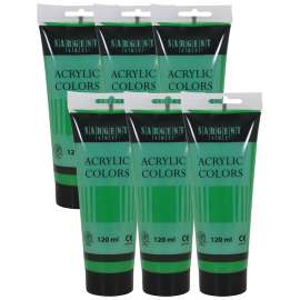 Acrylic Paint Tube, 120 ml, Cadmium Green Hue, Pack of 6