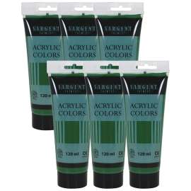 Acrylic Paint Tube, 120 ml, Dark Green, Pack of 6