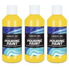 Acrylic Pouring Paint, 8 oz, Yellow, Pack of 3