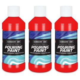 Acrylic Pouring Paint, 8 oz, Red, Pack of 3