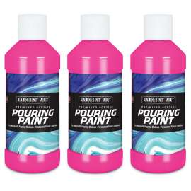 Acrylic Pouring Paint, 8 oz, Magenta, Pack of 3