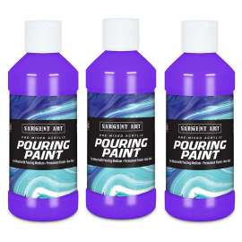 Acrylic Pouring Paint, 8 oz, Violet, Pack of 3