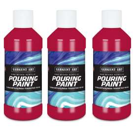 Acrylic Pouring Paint, 8 oz, Rubine Red, Pack of 3